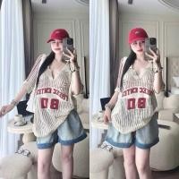 ราคา เสื้อไหมพรมถักตาข่าย ทรงหลวมใส่สบาย สีครีม สวยและทันสมัย (42117640151)