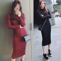 ราคา เดรสคอตั้ง แขนยาว ผ้ายืดค้อตตอลร่อง ผ้าไม่หนามาก ใส่สบาย เข้ารูปยืดหยุ่นได้เยอะ (42522945083)