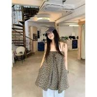 ราคา เสื้อสายเดี่ยวผูกไหล่ลายเสือ ด้านหน้ารูดผูกโบว์ปรับได้ (55501409846)