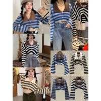 ราคา เสื้อไหมพรมถักลายทางสไตล์วินเทจ ดีไซน์เกาหลีสุดชิค (55250548091)