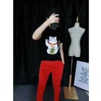 ราคา เสื้อไหมพรมคอกลมแขนสั้น ลายแมวญี่ปุ่นกวักเงินกวักทอง ใส่แล้วเฮง เฮง (41072934843)