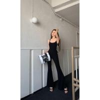 ราคา จั๊มสูทขายาวสีดำสายเดี่ยว สายเลือนปรับได้ ชุดดีไซส์เป็นขายาวทรงปลายขากระดิ่ง (29542597676)