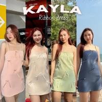 ราคา A54 Kayla เดรสสายเดี่ยวประดับโบว์ เรียบหรูน่ารัก เดรสแฟชั่น (25869659027)