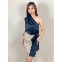 ราคา A06เสื้อปาดไหล่ จีบไหล่ ผูกโบว์ข้าง งานผ้าซาร่า เสื้อแฟชั่น เสื้อปาดไหล่ (9433766127)