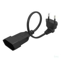 ราคา bonj 30cm EU Power Adapter Cord 90 Degree Angled European Round 2Pin Male to Female Plug Socket Extension Cable Line (22230913146)