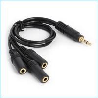 ราคา 3 5mm PVC 3 Pole Plug to 3 Way Stereo Headphone Splitter Adapter Cable (28526396456)