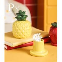 ราคา ที่ใส่ไม้จิ้มฟันผลไม้ โดปามีน ขวดสับปะรดเซรามิกน่ารักสําหรับตกแต่งบ้าน ที่เก็บฟันปลอมสูงสําหรับไม้จิ้มฟันและไหมขัดฟัน (41658580857)