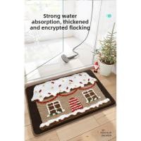ราคา เสื่อห้องน้ำคริสต์มาส พรมกันลื่นแห้งเร็วและทำความสะอาดง่าย พรมเช็ดเท้าลายการ์ตูนสำหรับห้องน้ำ สัมผัสนุ่ม (49800972466)