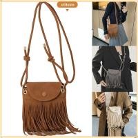 ราคา กระเป๋าสะพาย ELITEZO กระเป๋าแฟชั่น Buckskin Velvet Women Tote Bag ทนทาน Packet Fringe Crossbody Grocery Bag (52802574964)