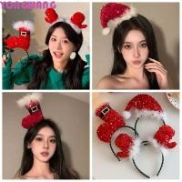 ราคา YONGWANG66HR Merry Christmas Headbands เลื่อมสีแดงคริสต์มาสหมวกผม Hoop น่ารักเทศกาลปีใหม่ถุงเท้าตกแต่งวันหยุด (55850479418)
