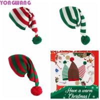 ราคา YONGWANG66HR หมวกถักคริสต์มาส Santa Claus Merry Christmas Hat หมวก Santa Beanie แฟชั่นสีเขียวสีแดงหมวกทําด้วยผ้าขนสัตว์หมวก Skull หมวกคริสต์มาส (48250329848)