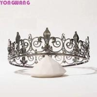 ราคา YONGWANG66HR King Crown Bar Mitzvah Crown แถบคาดศีรษะโลหะ Prince Crowns Elegant Hair Hoop โลหะผสมสไตล์เกาหลีรอบ Tiaras งานแต่งงาน (48001704814)