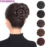 ราคา YONGWANG66HR มวยผมสังเคราะห์ แหวนดอกไม้ Bun คลิปเก้าดอกไม้ผม สไตล์ปลอมผมขนาดเล็ก Bun Donut Curly Chignon ผู้หญิง (47701704914)