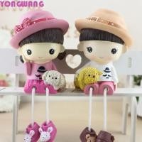 ราคา YONGWANG66HR 1 คู่นั่งคู่เครื่องประดับ เด็กและสาวหัวใจรักตุ๊กตาคู่ตกแต่ง หมีกระต่าย Gadget เรซิ่นหัตถกรรมการ์ตูนคู่ตุ๊กตารถอุปกรณ์ตกแต่งภายใน (56302183527)