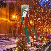 ราคา YONGWANG66HR ธีมคริสต์มาส Windsock ธง Scratch proof ที่ละเอียดอ่อนแขวนเครื่องประดับธง ตกแต่งกลางแจ้งโพลีเอสเตอร์ Stable Creative พิมพ์ Windsock ธง Yard (53450474487)