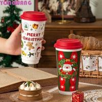 ราคา YONGWANG66HR ถ้วยเซรามิคคริสต์มาส Santa พร้อมฝาปิดซิลิโคนถ้วยกาแฟคริสต์มาส น่ารักทนความร้อนแบบพกพาการ์ตูนธีมคริสต์มาสแก้วคริสต์มาส (53350304999)
