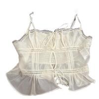 ราคา เสื้อครอปท็อป คอวี ผ้าเชียร์ ผ้าตาข่าย แต่งขอบลูกไม้ สามารถปรับได้ แฟชั่นฤดูร้อน สําหรับผู้หญิง (28843580543)