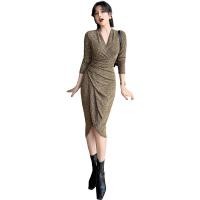 ราคา ZYHT เดรสผู้หญิง เดรส สีทอง เดรส หางปลา เดรส ไหมทอง เดรสทำงาน เดรสไฮโซ เดรสไปงานแต่ง เดรสออกงาน เดรสปาร์ตี้ ชุดราตรี 3660 (48702509168)