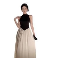 ราคา ชุดราตรี เดรสออกงาน ฝรั่งเศส Hepburn สไตล์แขนกุดเสื้อกั๊กชุดผู้หญิงขนาดเล็กชุดฤดูร้อนอารมณ์พรีเมี่ยมเซ็กซี่เอวกระโปรงยาว (45851510460)