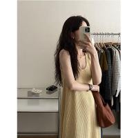 ราคา ชุดเดรสกระโปรงยาว แขนกุด ทรงเอ แบบเรียบง่าย แฟชั่นสไตล์เกาหลี สําหรับสตรี 2023 (42026992009)