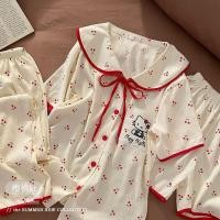 ราคา ชุดนอน Hello Kitty สำหรับฤดูร้อน แบบกางเกงขาสั้นแขนสั้น ทำจากผ้าฝ้ายนุ่ม สไตล์ Loungewear (42121861088)