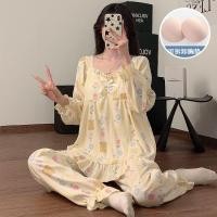 ราคา ชุดนอนแขนยาวผู้หญิง ลายเมฆผ้าฝ้าย สไตล์เจ้าหญิง ใส่ได้ทั้งในบ้านและนอกบ้าน (40073124530)