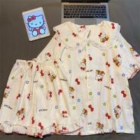 ราคา ชุดนอนแขนสั้นขาสั้นสำหรับฤดูร้อน ลายคิตตี้ สไตล์เกาหลี เหมาะสำหรับสวมใส่อยู่บ้าน (43421865005)