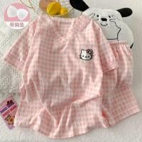 ราคา ชุดนอนลายคิตตี้ สำหรับผู้หญิง แขนสั้น ขาสั้น ทรงหลวม ผ้าฝ้ายนุ่ม เหมาะสำหรับฤดูร้อนและใส่นอกบ้าน (43170013160)