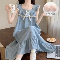 ราคา ชุดนอนแขนบินขนาดเล็ก สุภาพสตรี ลายลูกไม้แขนกุด กระโปรงความยาวระดับกลางแบบหลวม ๆ (40922429663)