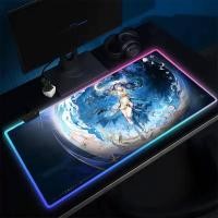 ราคา Iuno Wuthering Waves แผ่นรองเมาส์อะนิเมะเกมแผ่นรองเมาส์ LED แผ่นรองโต๊ะยางเรืองแสงเดสก์ท็อป XXL RGB เสื่อโต๊ะ (26441152245)