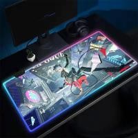ราคา Arknights W แผ่นรองเมาส์อะนิเมะเกมแผ่นรองเมาส์ LED แผ่นรองโต๊ะยางเรืองแสงเดสก์ท็อป XXL RGB แผ่นรองโต๊ะ (41067595437)