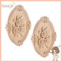 ราคา 2 ชิ้นไม้แกะสลัก Applique กรอบ Onlay Unpainted เฟอร์นิเจอร์ตกแต่ง Unpainted รูปไข่รูปแบบ 21X15 ซม hzsxjdzaa th (53652638906)