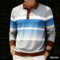 ราคา เสื้อโปโลผู้ชายแขนยาว พิมพ์ลายหลากสไตล์ เช่น ทิวทัศน์หมึกจีน ลายทาง กาแล็กซี่ เพสลีย์ และลายโลหะ เหมาะสำหรับใส่ลำลองและใช้งานประจำวัน (50852452393)