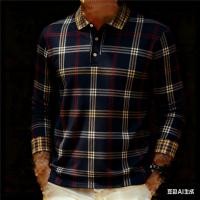 ราคา เสื้อโปโลผู้ชายแขนยาว ลายสก็อตและอาร์จีล์ สไตล์ลำลองสำหรับคนรักแฟชัน (45852472509)