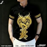 ราคา เสื้อโปโลผ้าคอมฟี่เนื้อนุ่ม ออกแบบเฉพาะตัว นกอินทรี มังกร โคอิ และเสือดำ สวมใส่ได้ทุกวัน (41626935651)