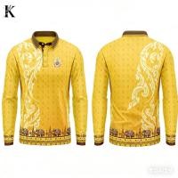 ราคา 2025 เสื้อโปโลผู้ชายแขนยาวใส่สบายหรูหราและชุดลําลองทุกวันดีไซน์สีทองหรูหราในสไตล์ไทย 3ง ลายดอกไม้ ดั้งเดิมโทนสีเหลืองไล่ระดับ (58152585217)