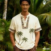 ราคา เสื้อเชิ้ตผู้ชายใส่สบาย สไตล์วันหยุดสำหรับเขตร้อน มีให้เลือกหลายสี เช่น เขียวมุก สีเทา และสีบอร์ดน้อย (52102210629)