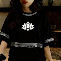 ราคา เสื้อยืดสีดำแบบชาติพันธุ์ พิมพ์ลายขนนกยูง ดีไซน์โบโฮย้อนยุค สวมใส่สบาย (45450302786)