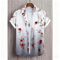 ราคา เสื้อเชิ้ตแขนสั้นพิมพ์ลายธรรมชาติผู้ชาย ลายดอกบัว ไม้ไผ่ และดอกซากุระ สไตล์ศิลปะ สวมใส่สบายทุกวัน (44750473898)