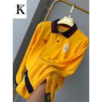 ราคา เสื้อโปโลแขนยาวผู้หญิงใหม่ใส่สบายหรูหราและชุดลําลองทุกวันดีไซน์สีทองหรูหราในสไตล์ไทยลายดอกไม้3ง ดั้งเดิมโทนสีเหลืองไล่ระดับ (41927001372)