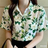 ราคา เสื้อเชิ้ตแขนสั้นพิมพ์ลายดอกไม้ หลากหลายลวดลายดอกไม้สวยงาม สไตล์หรูหราในเนื้อผ้าซาติน (51251624376)