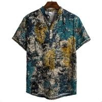 ราคา เสื้อเชิ้ตแขนสั้นพิมพ์ลายศิลปะย้อนยุคของผู้ชาย รูปแบบผู้นําของเหรียญโบราณ เรขาคณิตชาติพันธุ์ ตัวเลขพื้นบ้านและดอกไม้ เสื้อเชิ้ตลําลอง Boho สไตล์สําหรับฤดูร้ (52602199877)