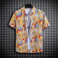 ราคา เสื้อเชิ้ตแขนสั้น พิมพ์ลายใบเขตร้อน สไตล์ฮาวาย และสับปะรด สำหรับวันหยุดและลุคในเทรนด์ทุกวัน (47252231036)