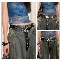 ราคา Coonn เข็มขัดเอวแกะสลักหัวเข็มขัด Grunge หัวเข็มขัด Star Vintage หัวเข็มขัดสาวเอว PU หัวเข็มขัดขนาดใหญ่ (27962790496)