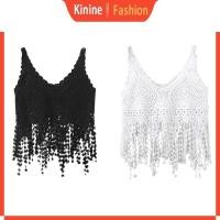 ราคา Kin เสื้อครอปแขนกุด ผ้าถักโครเชต์ ลูกไม้ ฉลุลายหัวใจ ประดับพู่ยาว สําหรับผู้หญิง (25511136380)