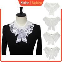 ราคา KIN โบว์ไทคอกแบบคล้องคอ ปักลายลูกไม้เท็จ ถอดได้ สำหรับผ้าคลุมไหล่และสร้อยคอมีสไตล์ (48901112637)