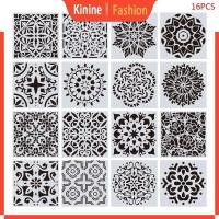 ราคา KIN 16 ชิ้นชุด Mandala Stencils DIY วาดแม่แบบภาพวาดผนังสําหรับกระเบื้อง Rock ตกแต่งบ้าน 15x15 ซม (41726276787)