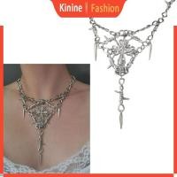 ราคา KIN Punk Style Thorns Stab Collar Metal Chain Safety Spur Necklace Hiphop Rock (52451097384)