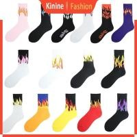 ราคา Kin ถุงเท้าลายเปลวไฟสำหรับทุกวัน ทรงกลาง สบายๆ จากฝ้าย ใช้ได้ทั้งหญิงและชาย (42424666423)