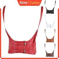 ราคา Kin ผู้หญิงหนัง Faux Underbust Corset Crop Top ปรับหัวเข็มขัดคู่ Cincher (27964137546)